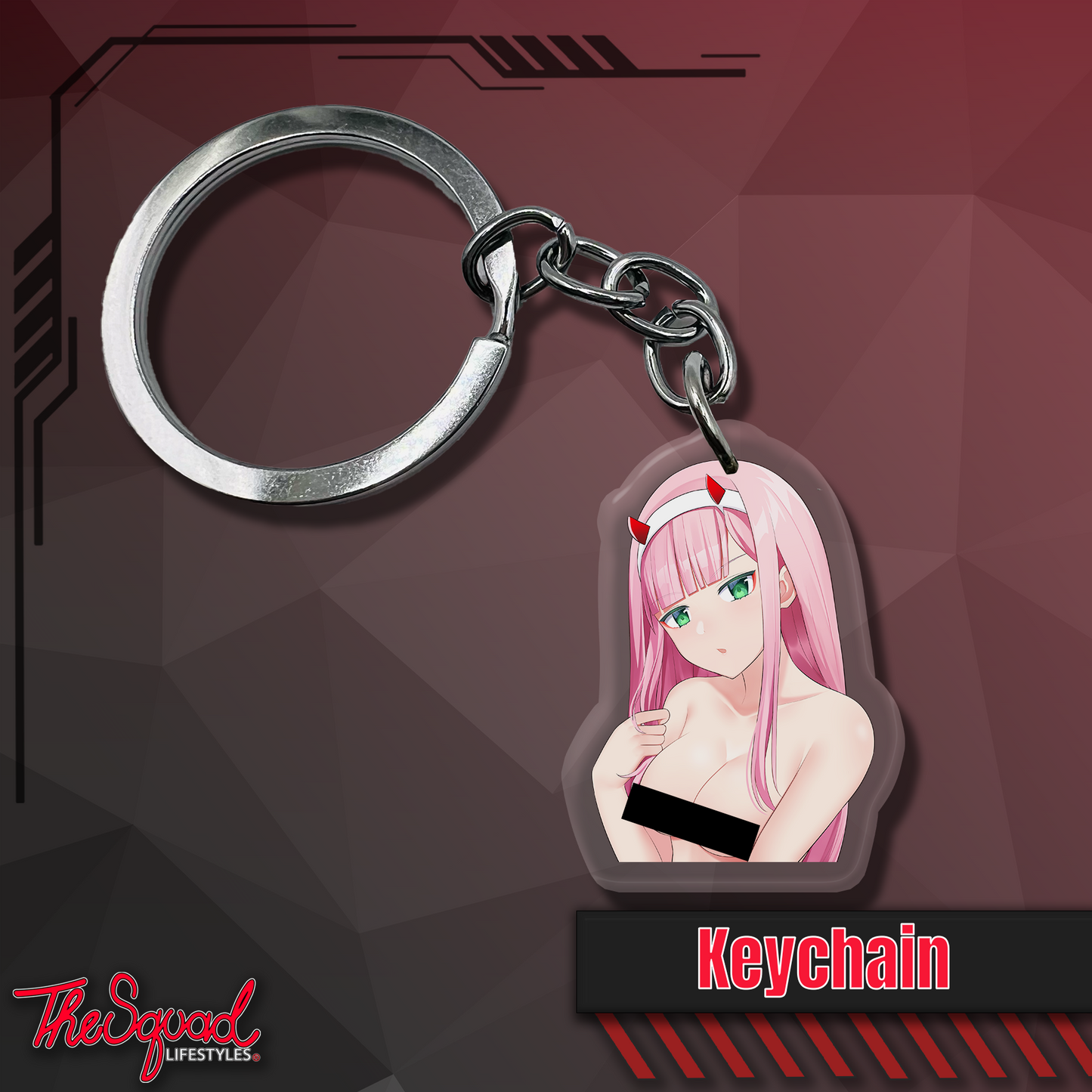 ABG (Anime Boba Girl) ZeroTwo Keychain