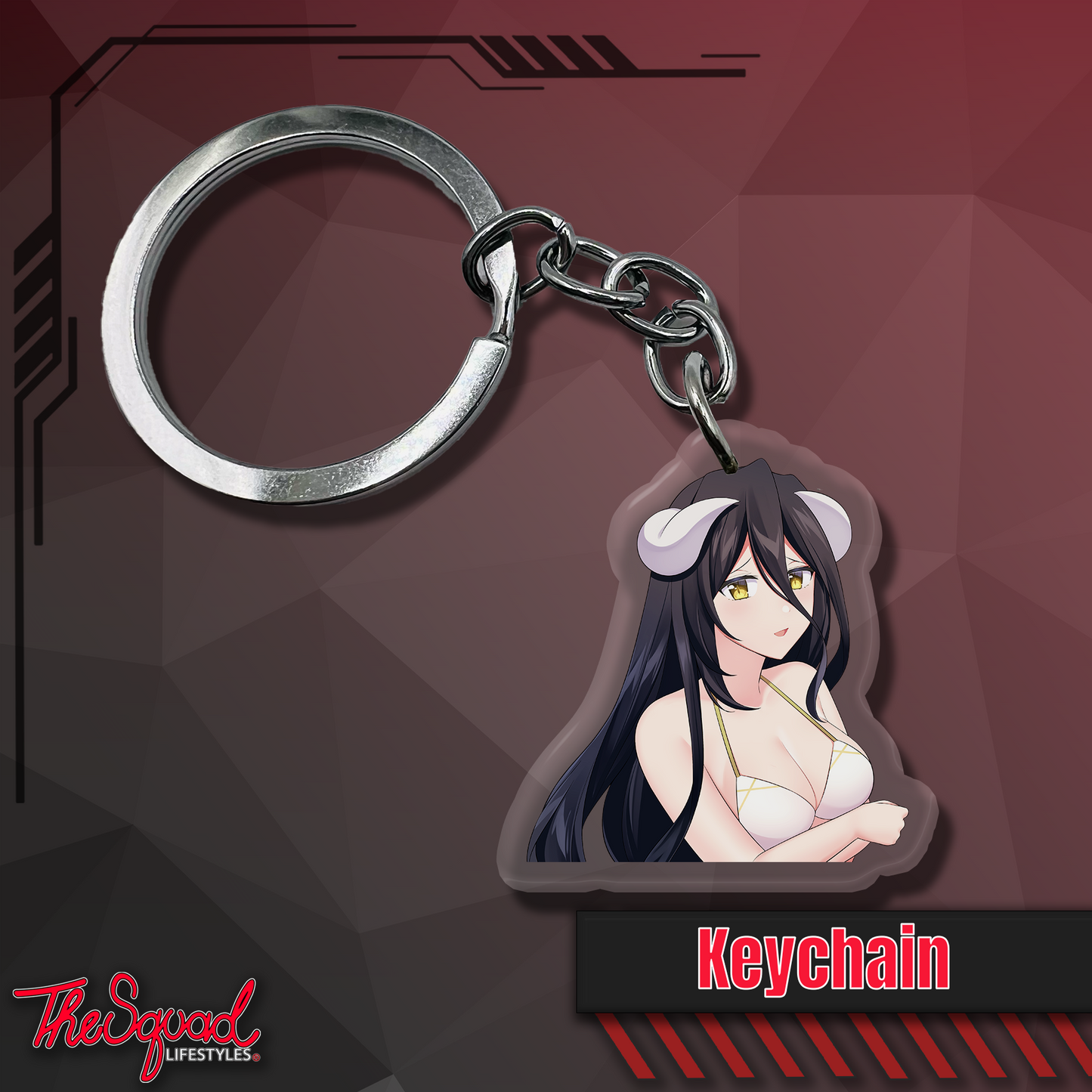ABG (Anime Boba Girl) Albedo Keychain