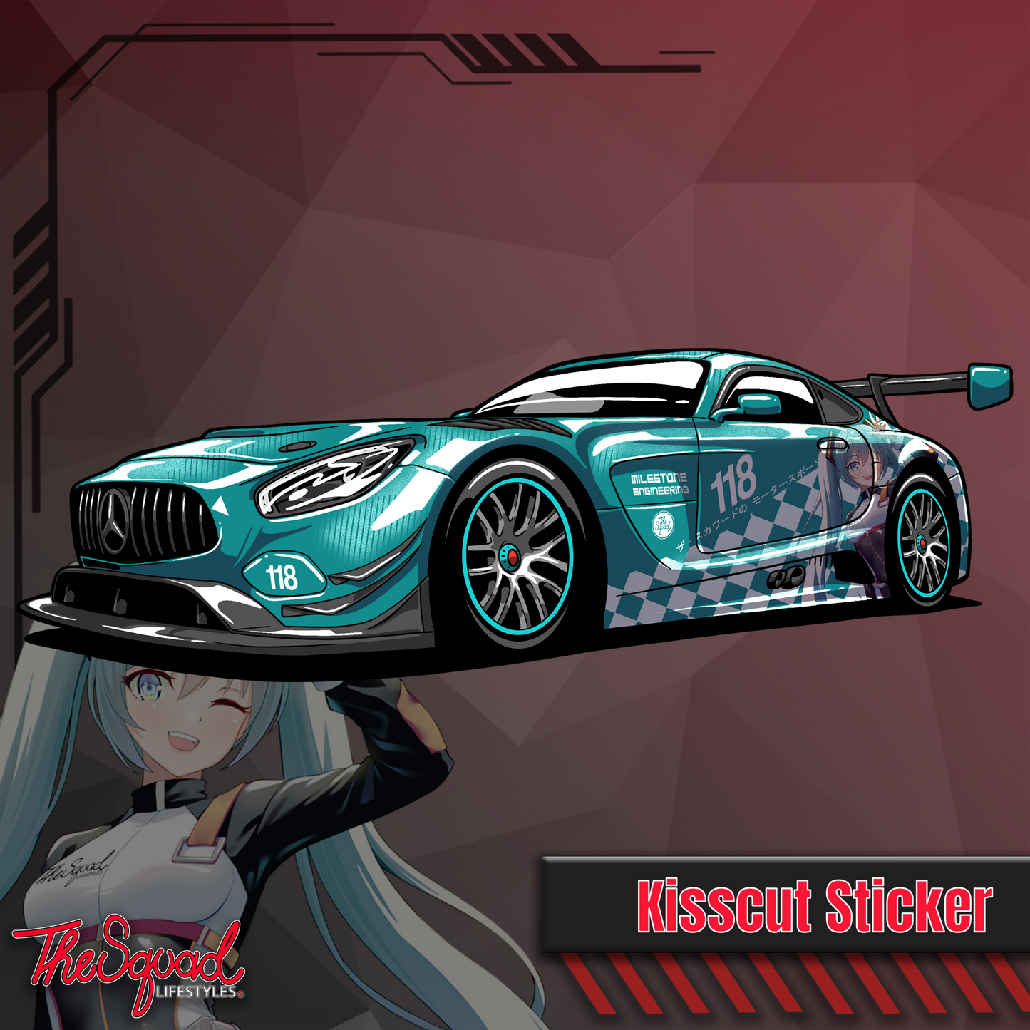 Miku Itasha Front Sticker