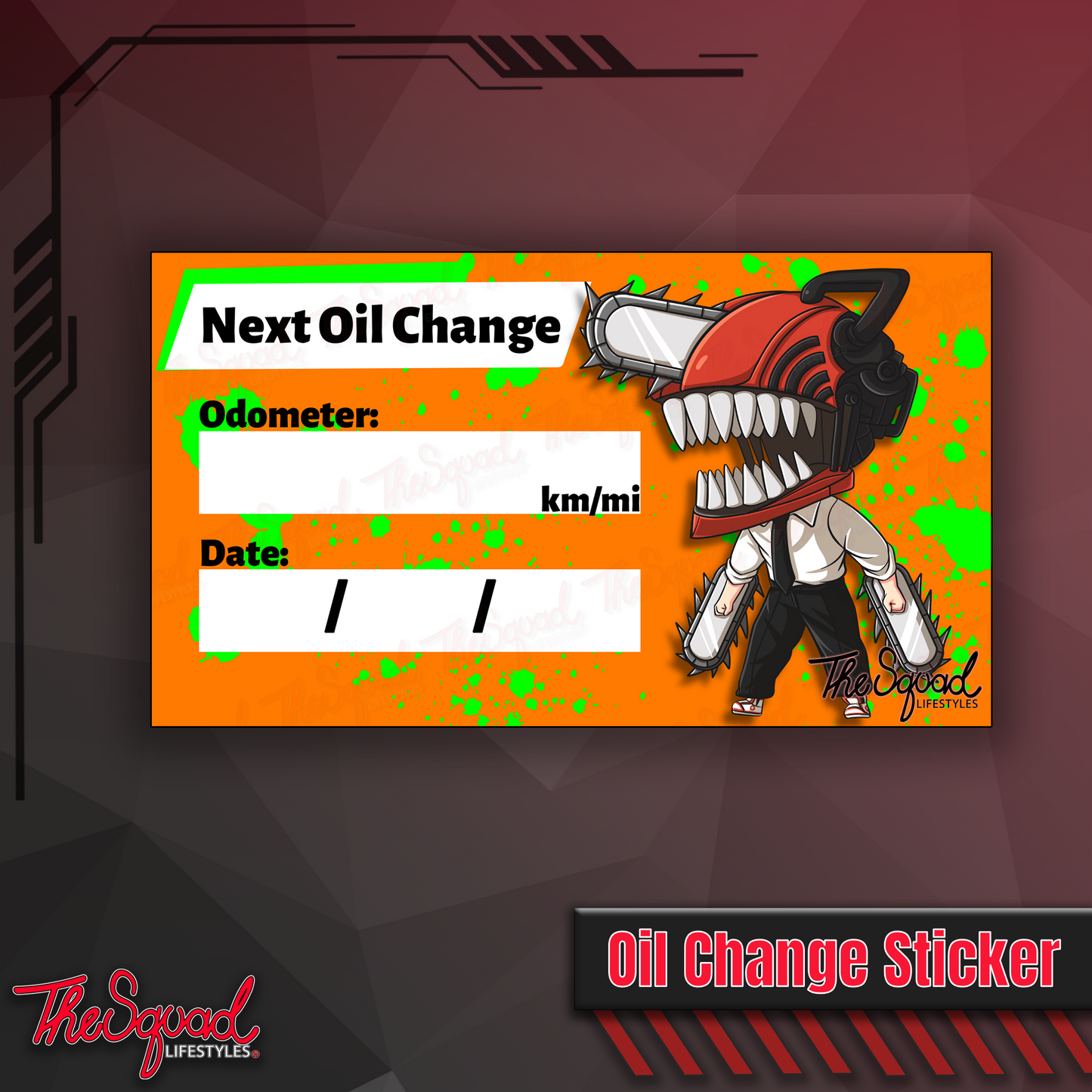Chainsaw Chibi Oil Change Sticker