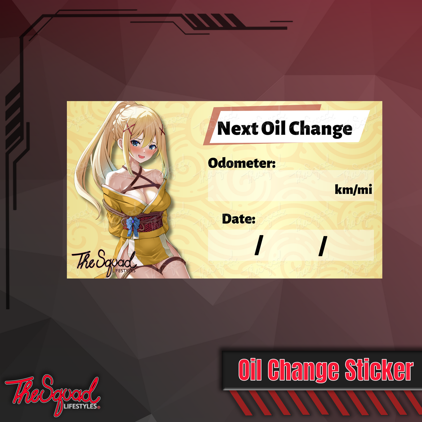 Darkness H Oil Change Sticker