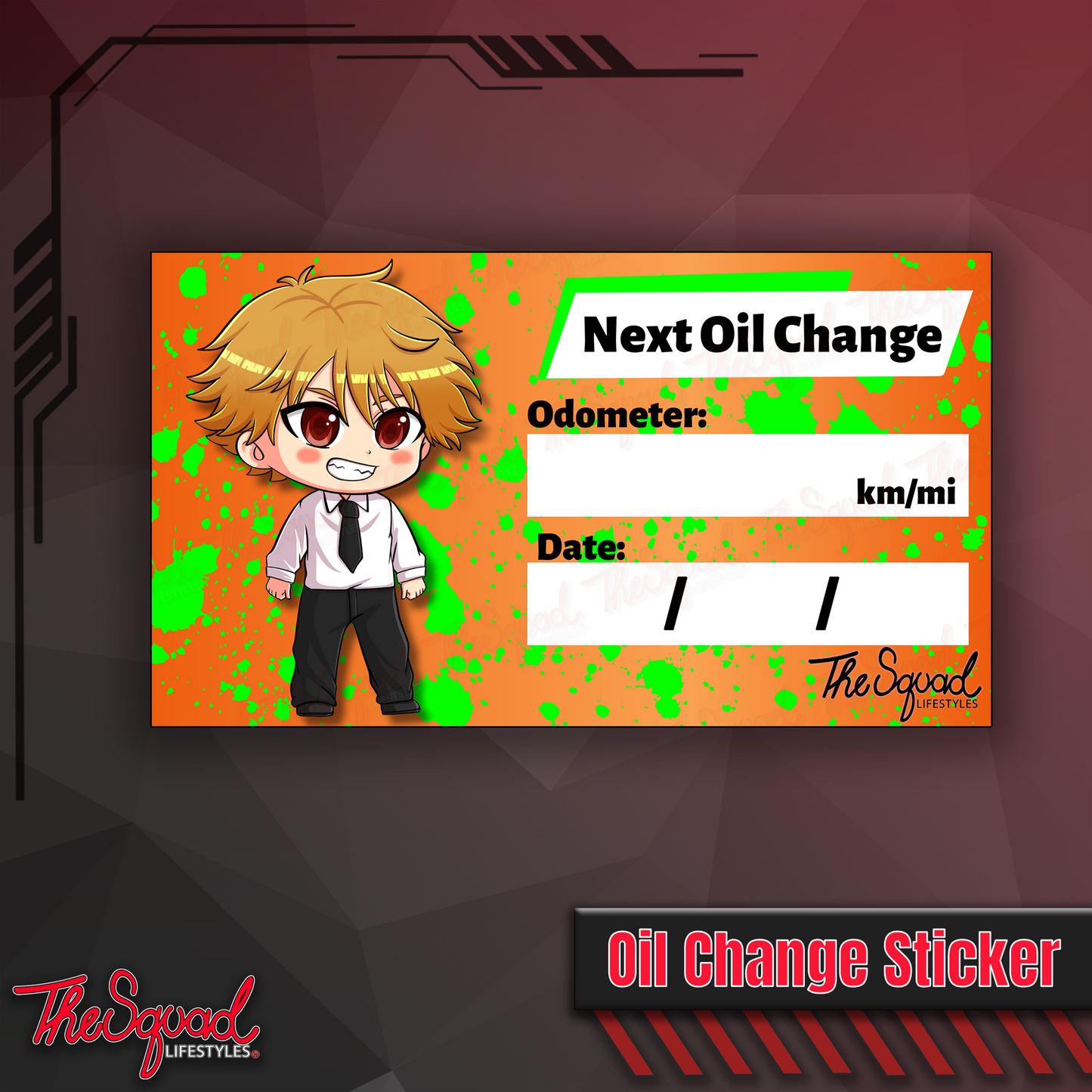 Denji Chibi Oil Change Sticker