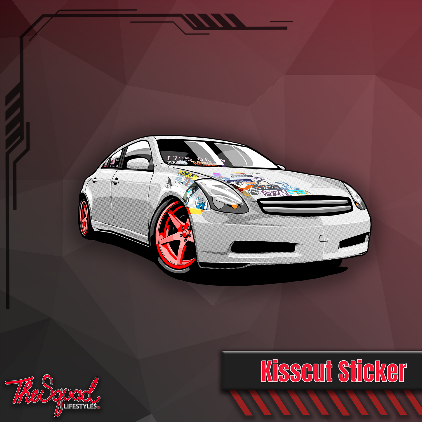 G35 Cars N' Anime Collab Sticker