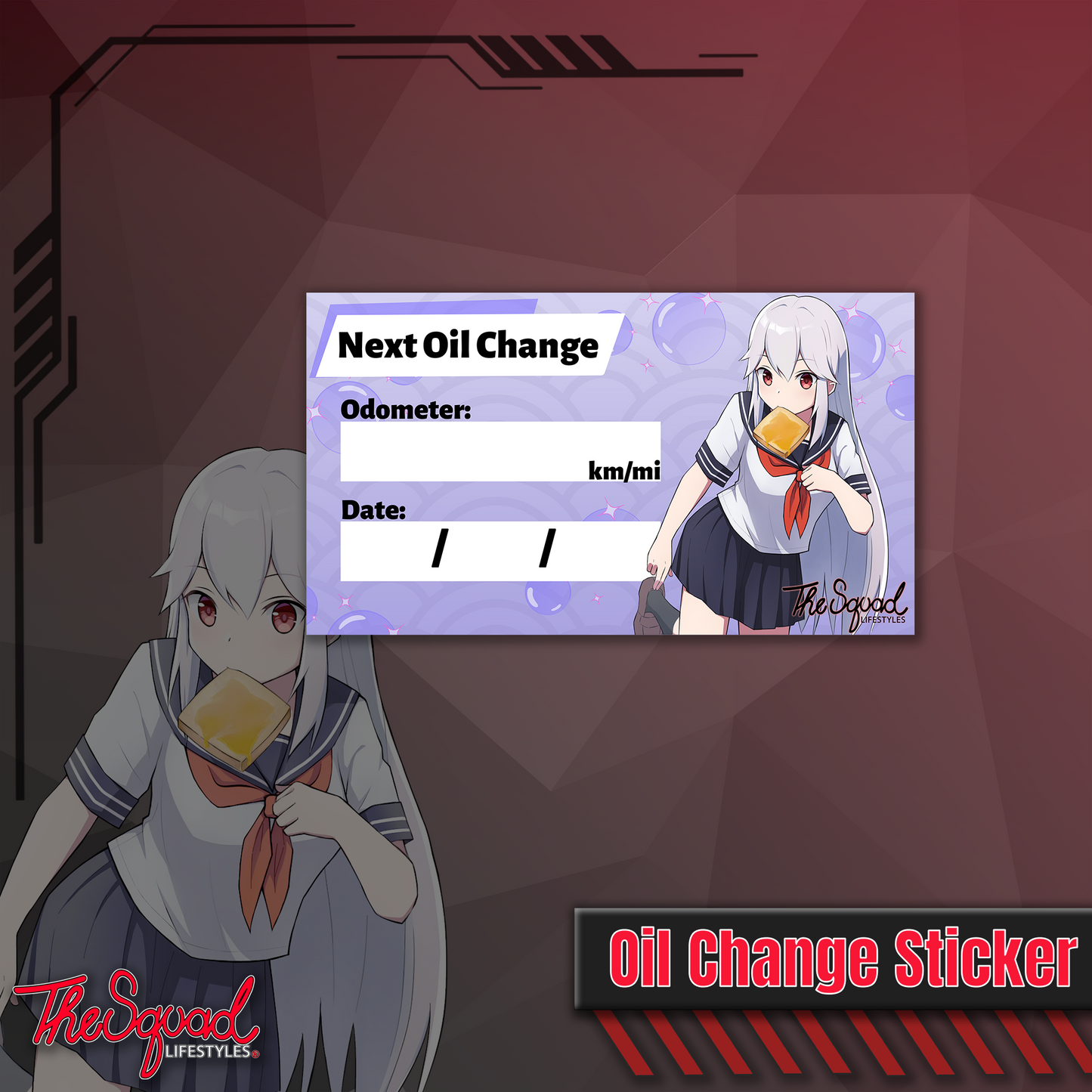 Haruka Bread Girl Oil Change Sticker