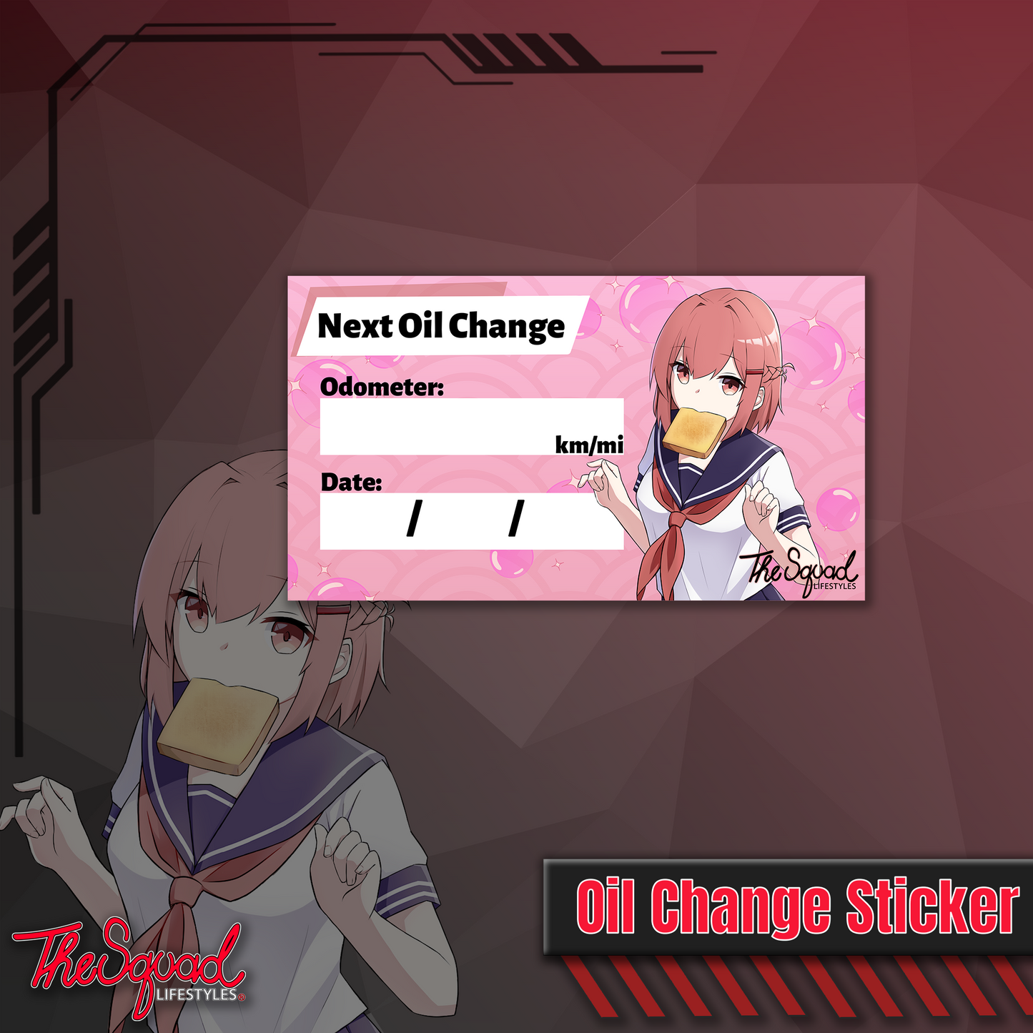 Kaycee Bread Girl Oil Change Sticker