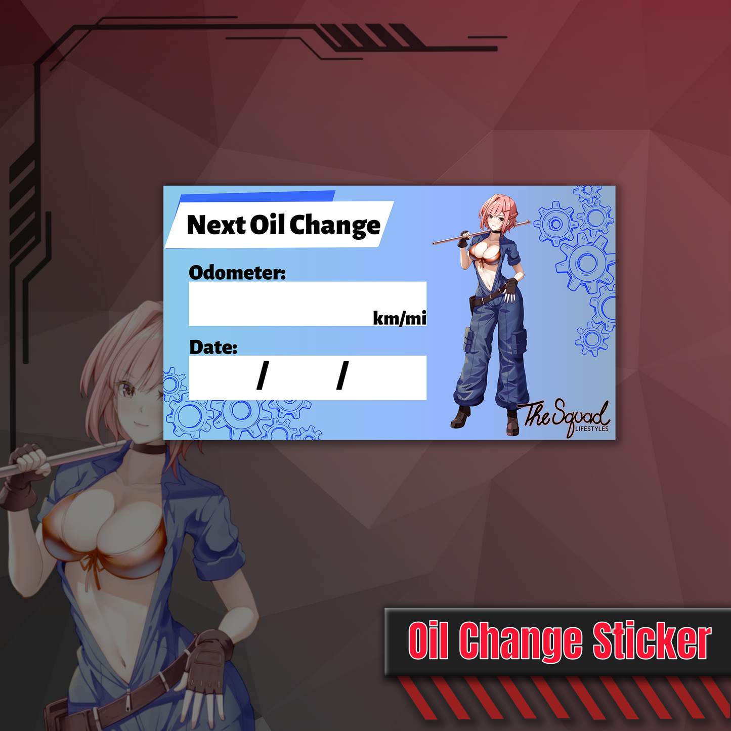 Kaycee TSL Garage Oil Change Sticker