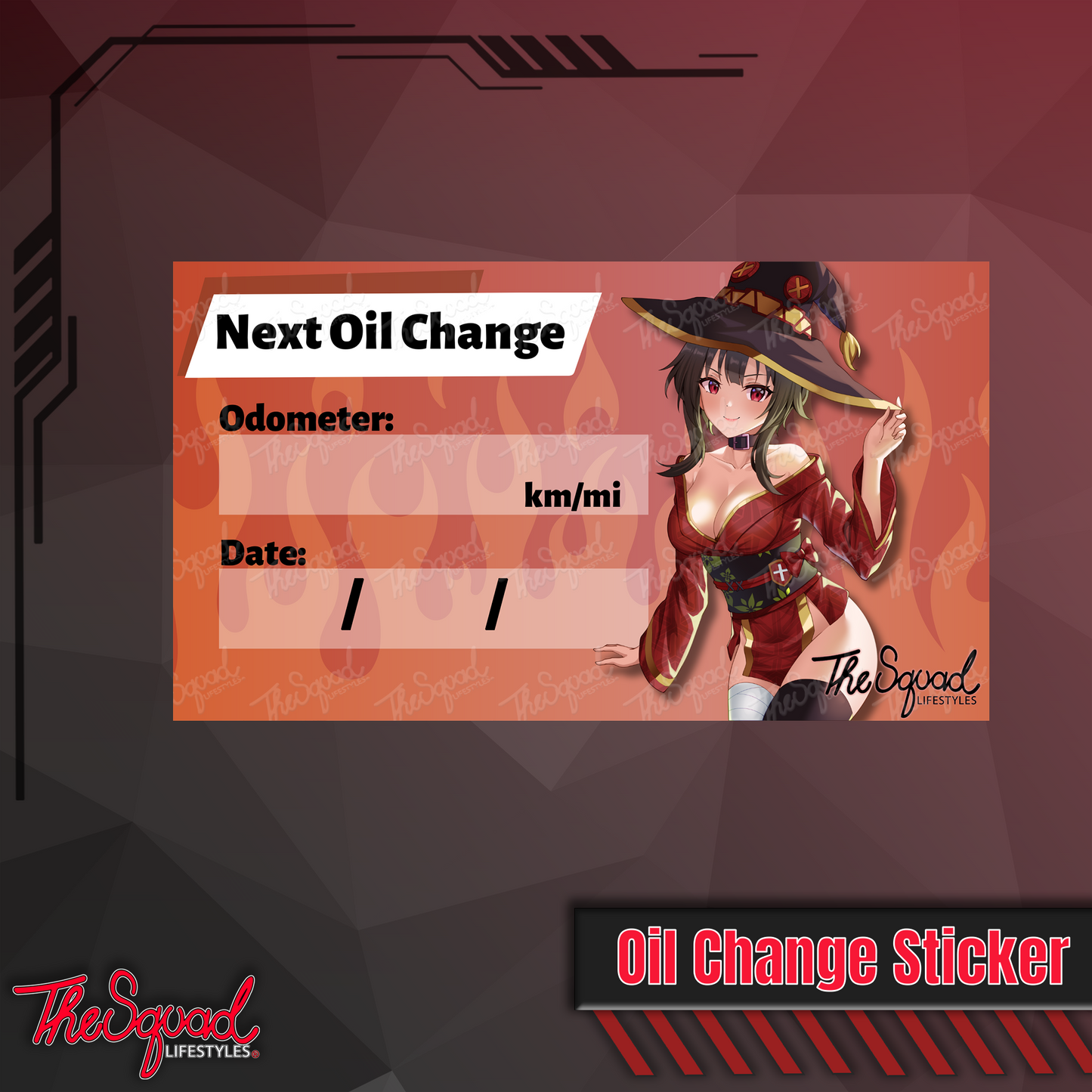 Megumin H Oil Change Sticker