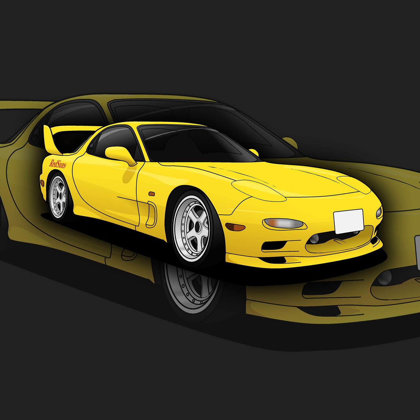 RX7 FD (Red Suns) Sticker