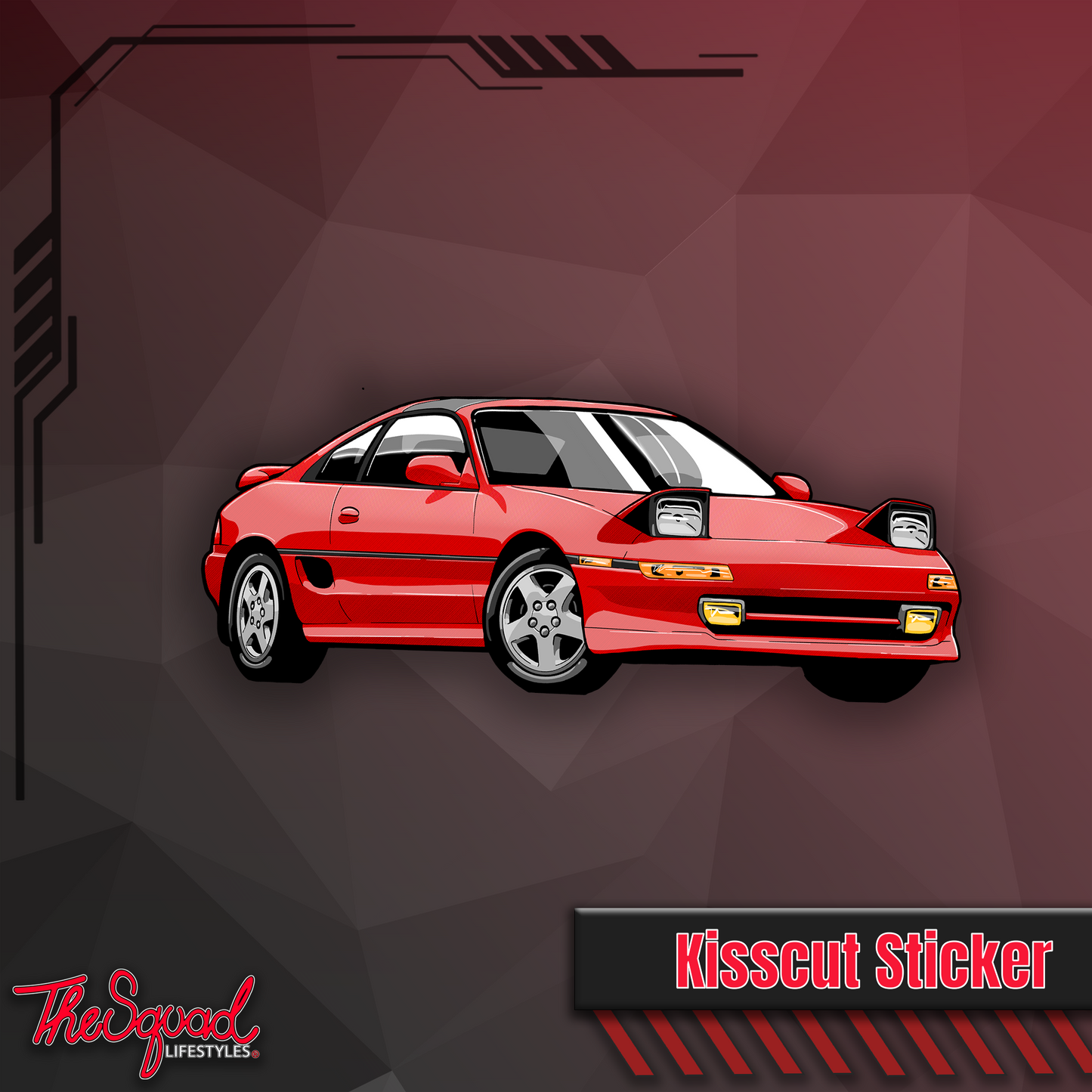 MR2 SW20 Cars N' Anime Collab Sticker