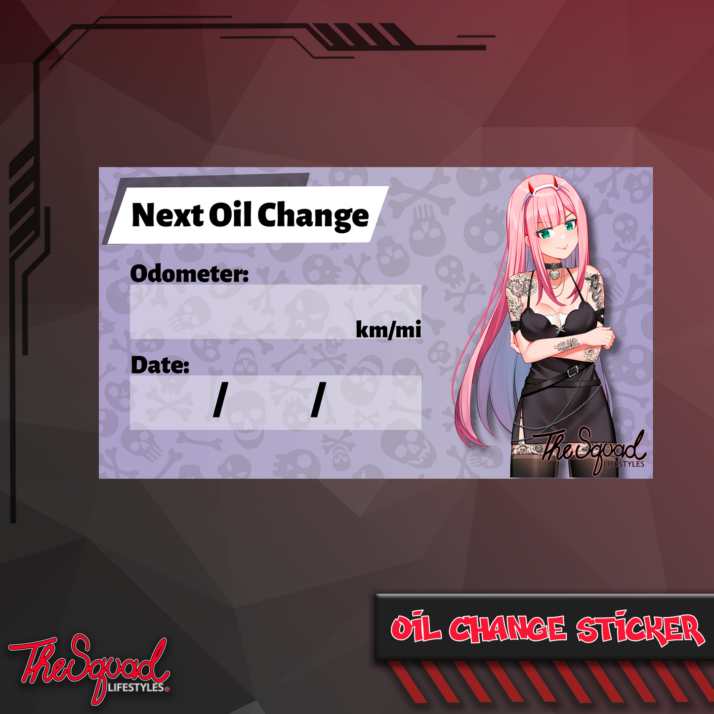 Zero Two Goth Oil Change Sticker