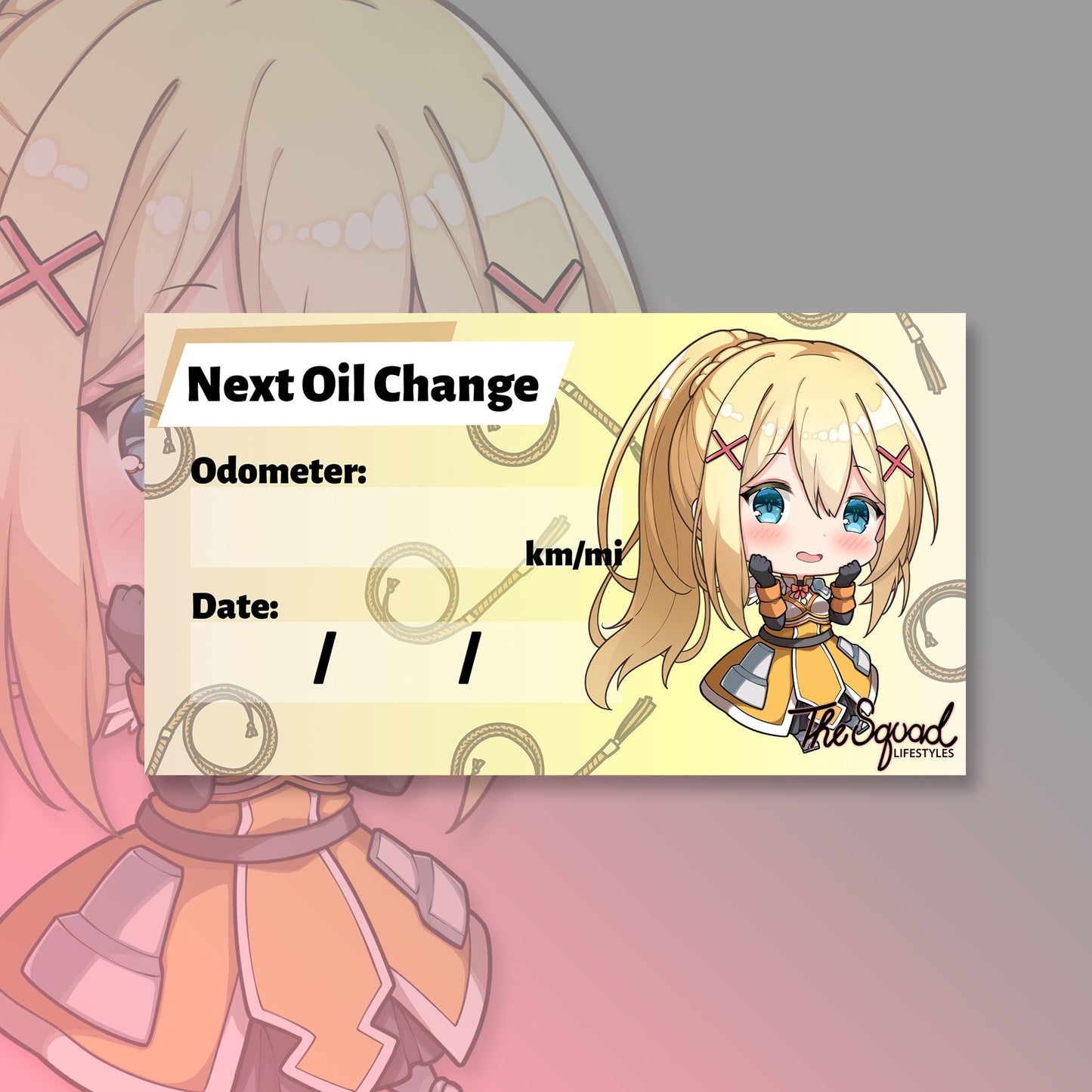 Darkness Pocket Waifu Oil Change Sticker