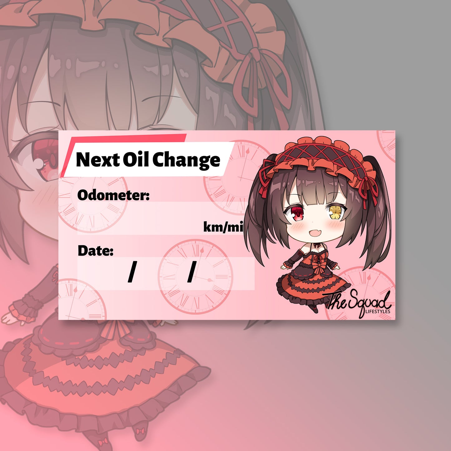 Kurumi Pocket Waifu Oil Change Sticker