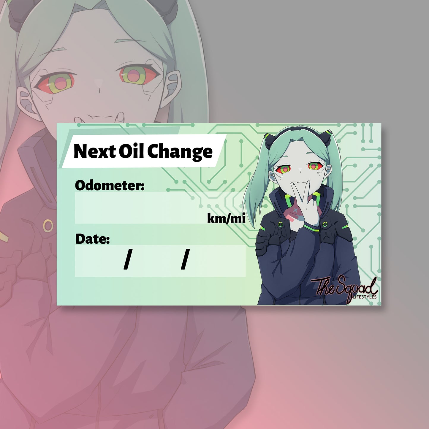 Rebecca Oil Change Sticker