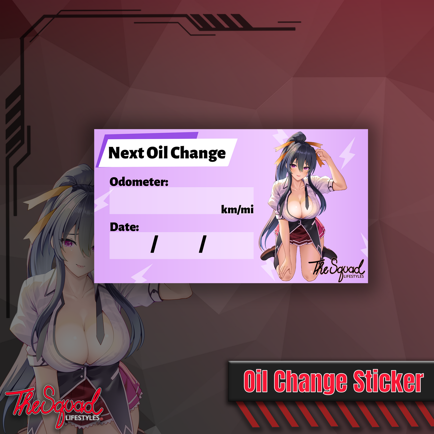 Akeno H Oil Change Sticker