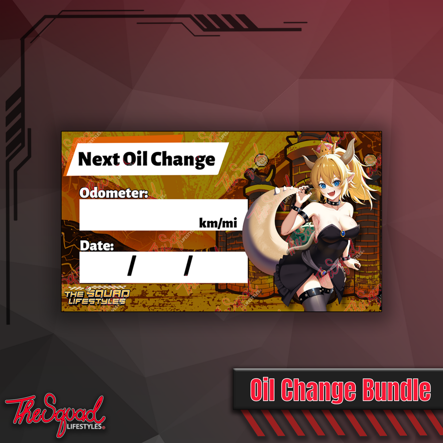 Bowsette Oil Change Sticker