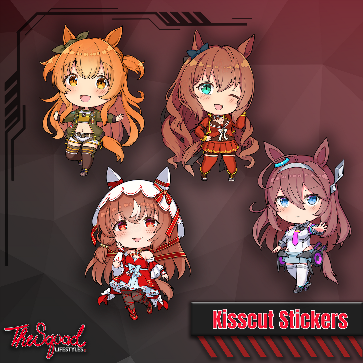 Uma Pocket Waifus V4 Full Bodies Stickers