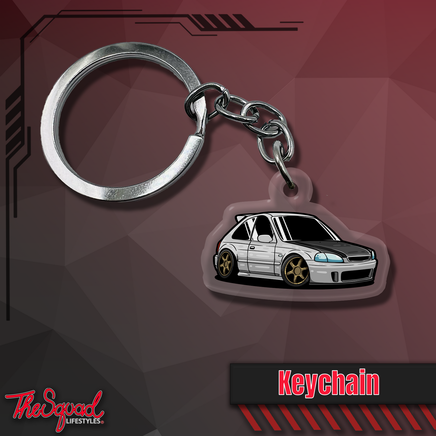 EK9 Civic Hatch Chibi Keychain