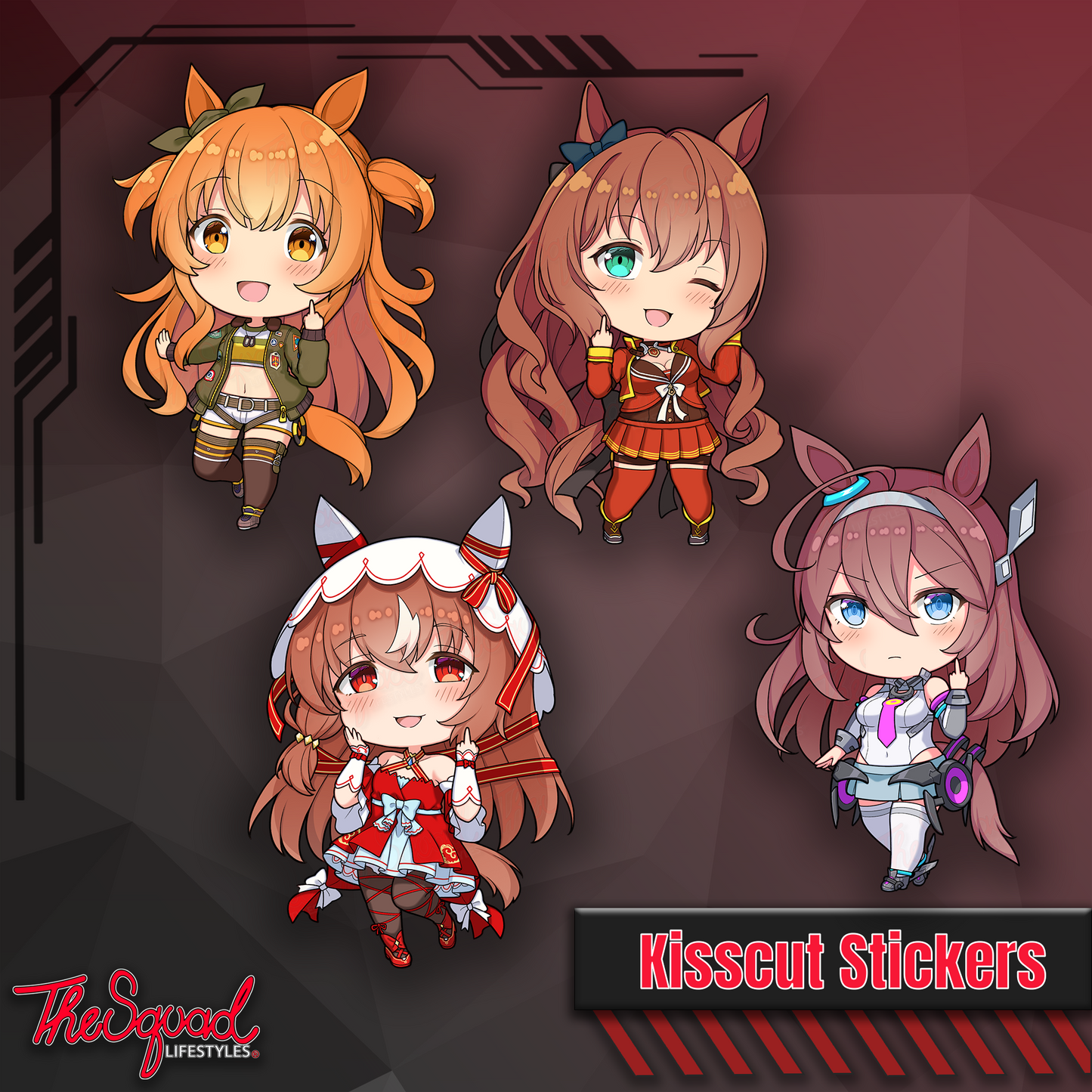 Uma Pocket Waifus V4 Full Bodies Stickers