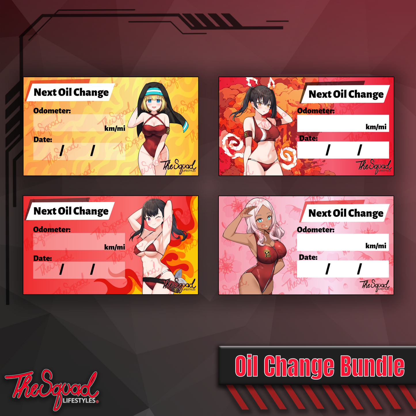 FireForce Lifeguards Oil Change Stickers