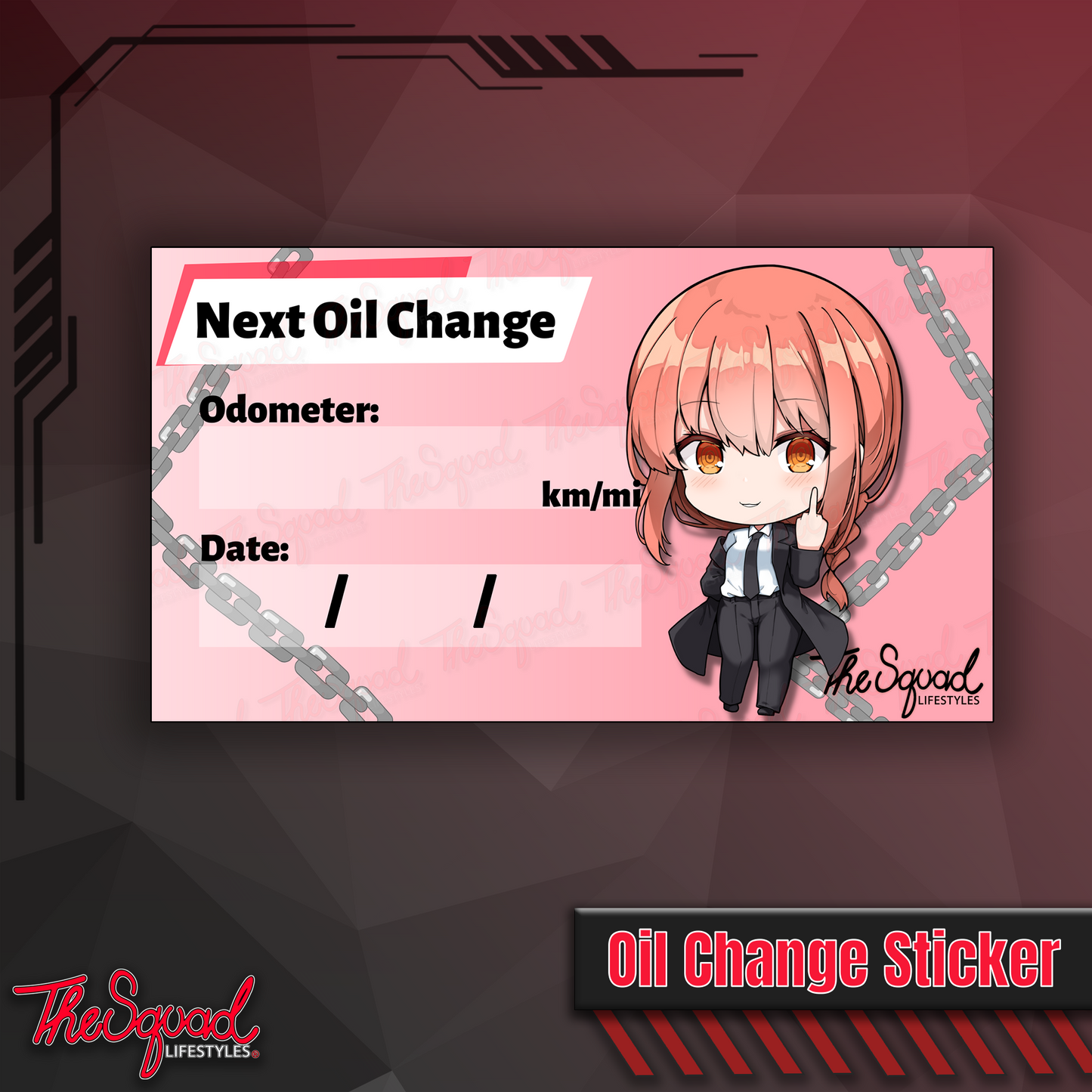 Makima Chibi Oil Change Sticker