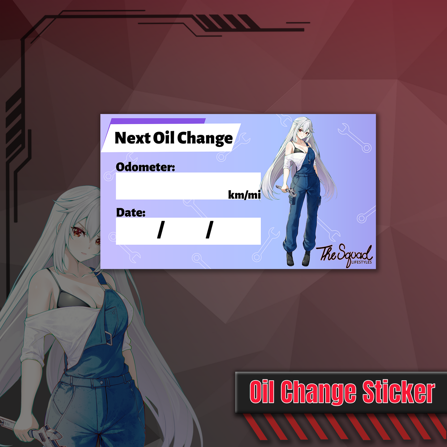 Haruka TSL Garage Oil Change Sticker