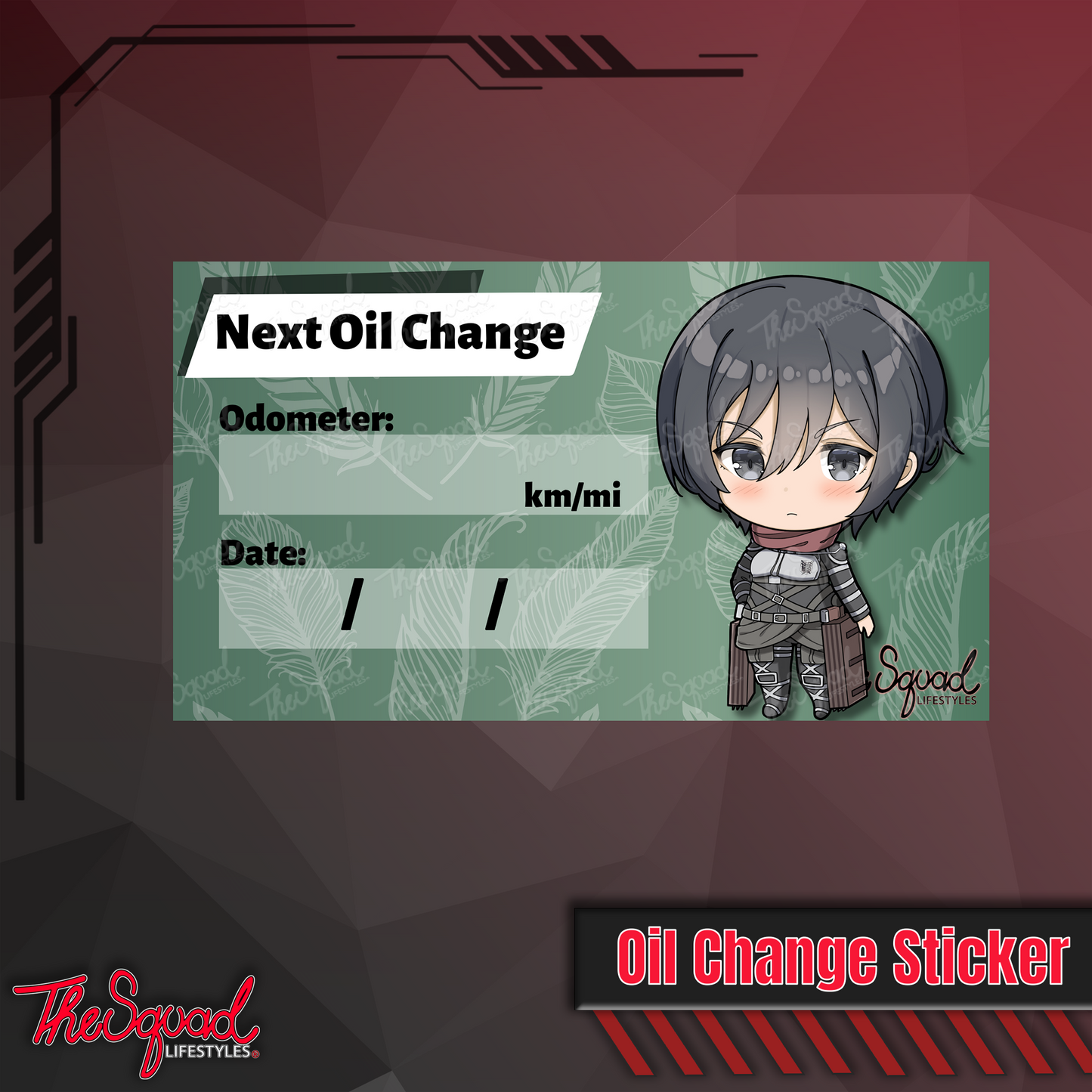 Mikasa Pocket Oil Change Sticker