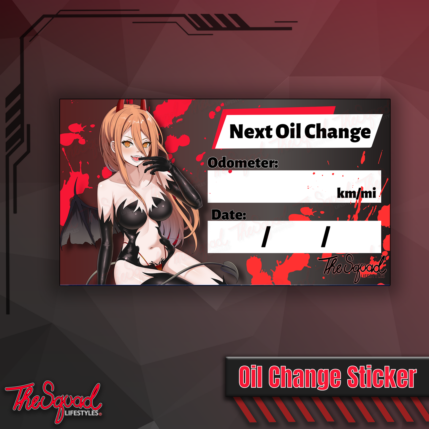 Power Succubus Oil Change Sticker