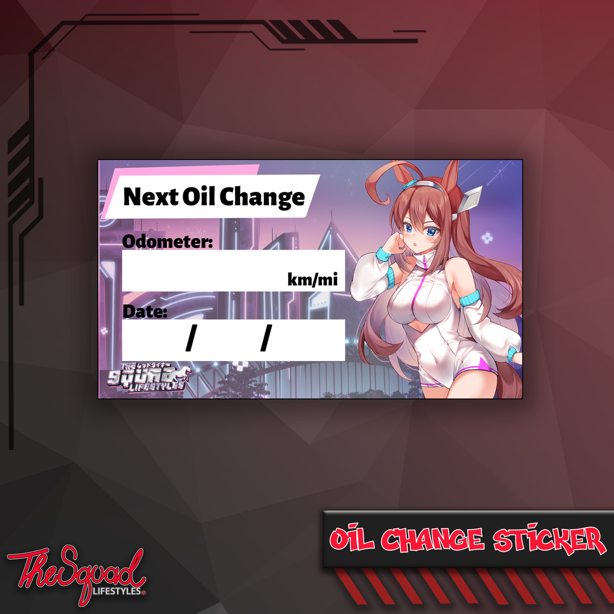 Racer Umas Oil Change Stickers