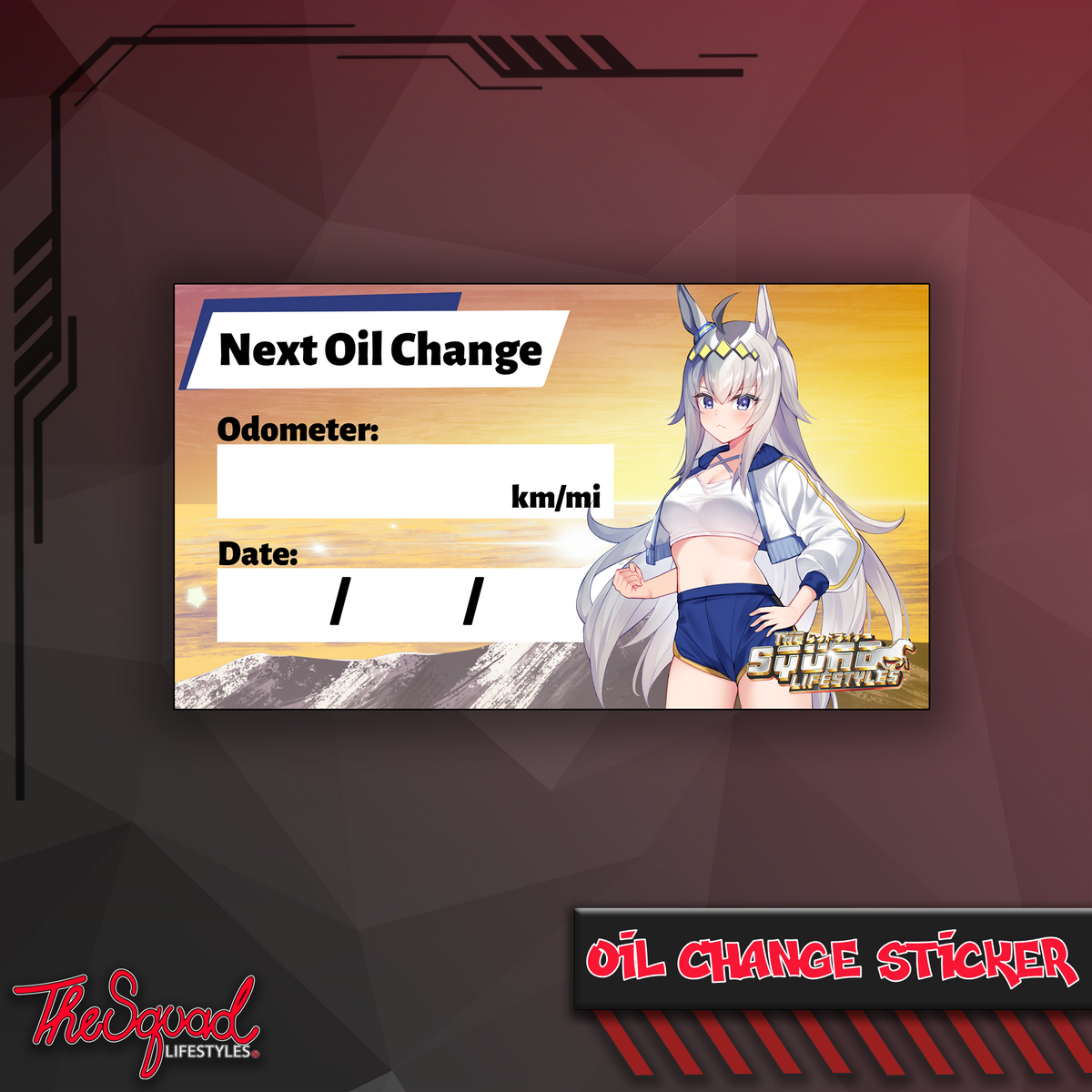 Racer Umas Oil Change Stickers