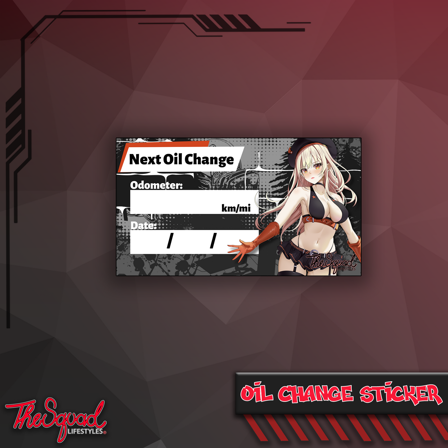 Race Queen Rapi Oil Change Sticker