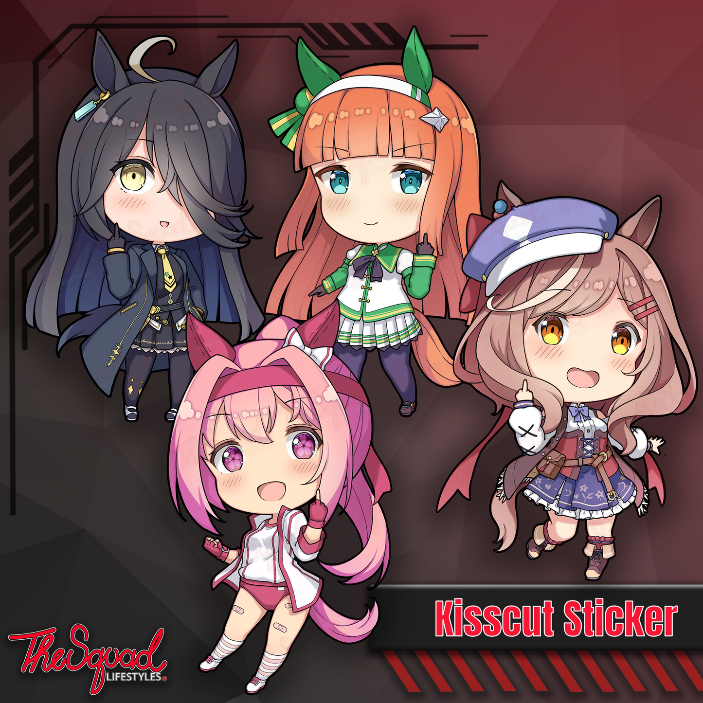 Uma Pocket Waifus V2 Full Bodies Stickers