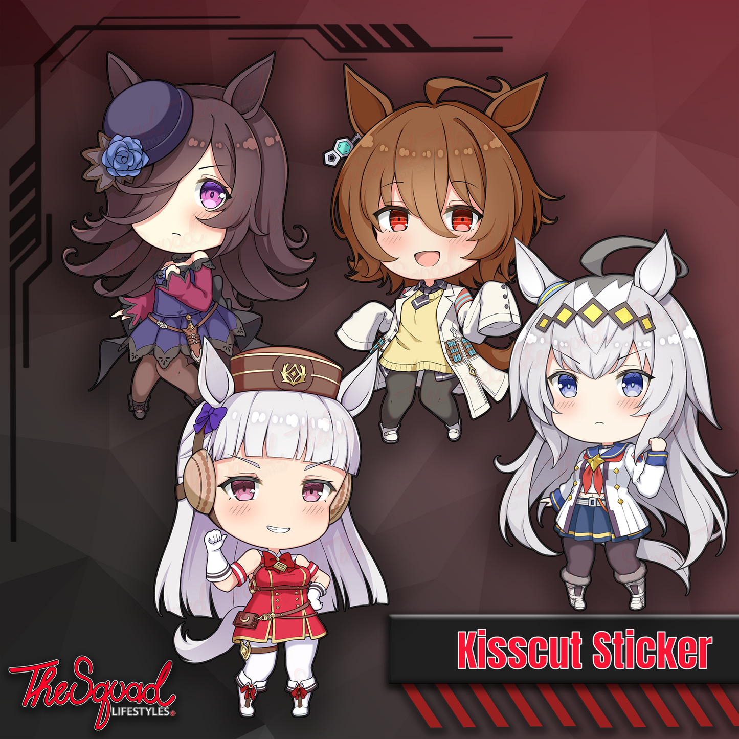 Uma Pocket Waifus Full Bodies Stickers