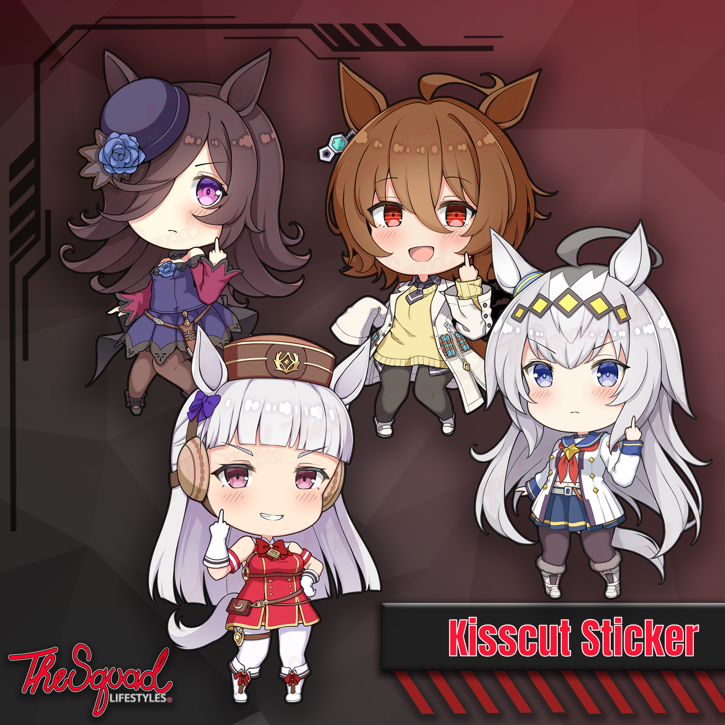 Uma Pocket Waifus Full Bodies Stickers