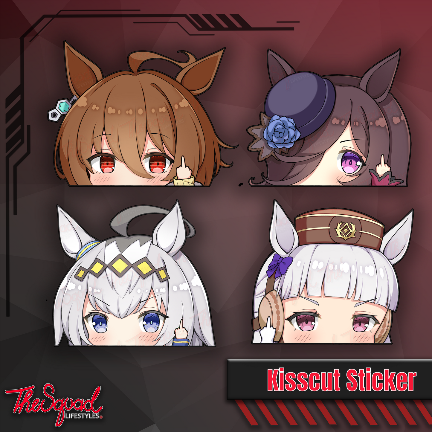 Uma Pocket Waifus Peeker Stickers