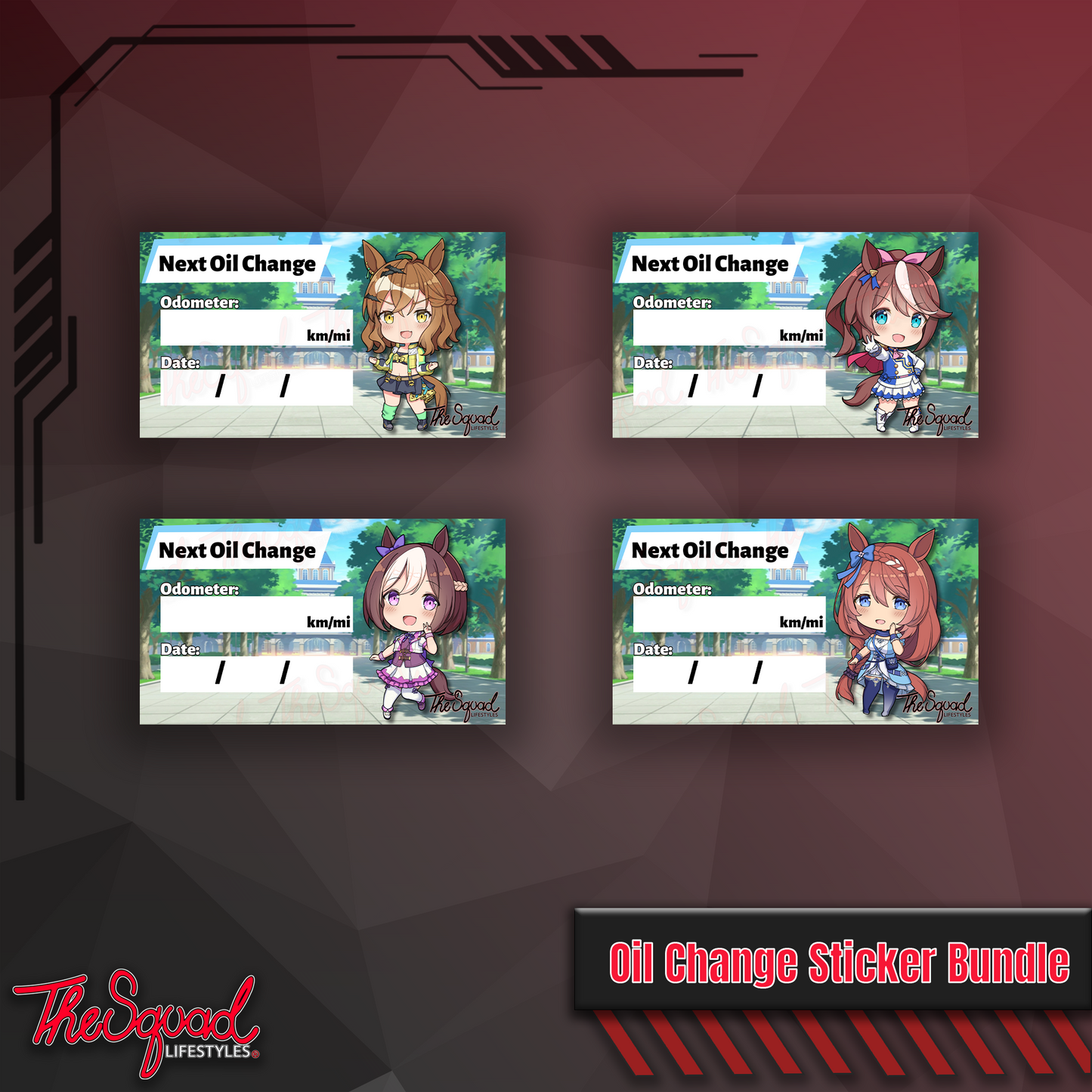 Pocket Umas V3 Oil Change Sticker Bundle