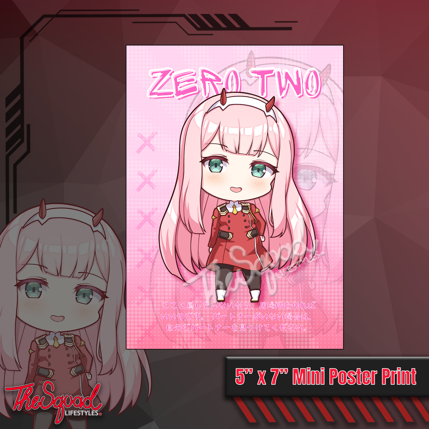 Pocket Waifu Zero Two Chibi Print