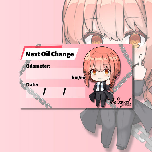Makima Pocket Waifu Oil Change Sticker