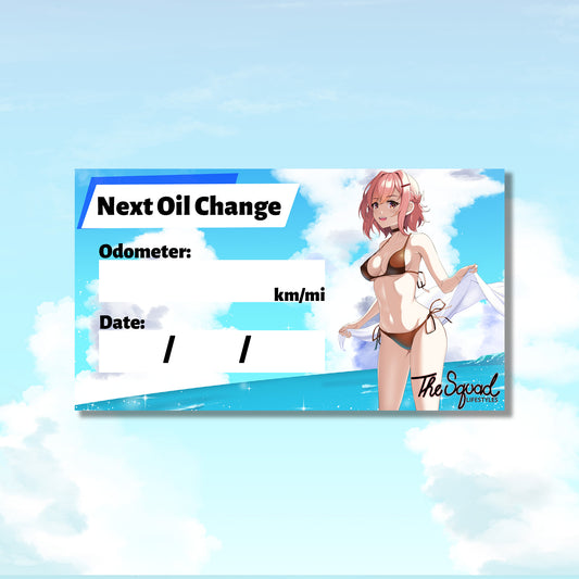 Kaycee Beach Oil Change Sticker