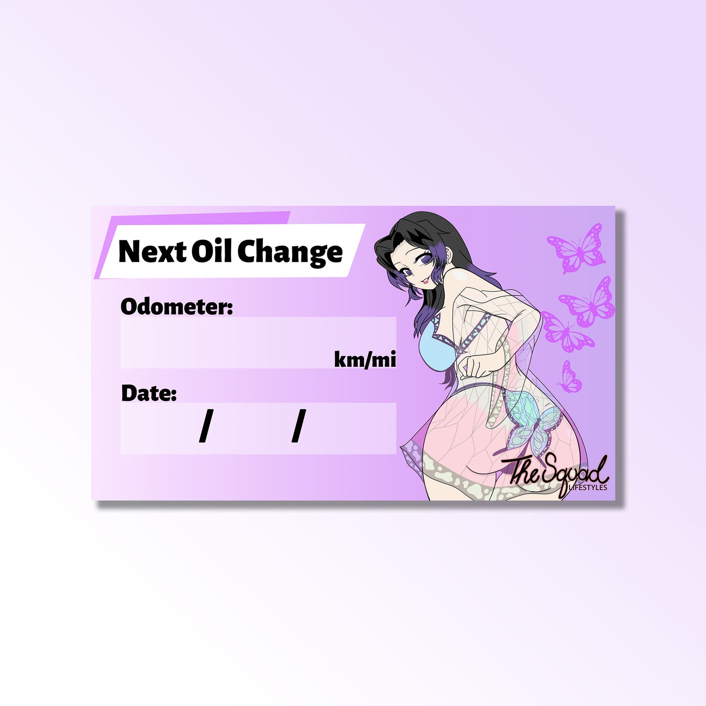Shinobu Oil Change Sticker